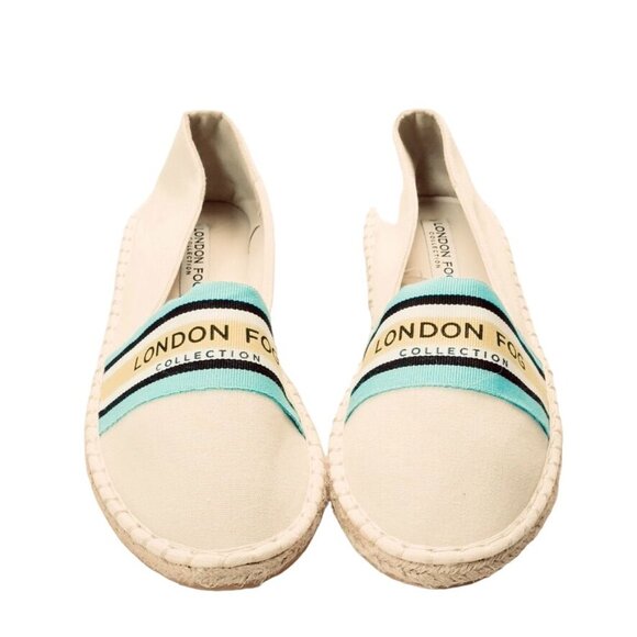 LONDON FOG COLLECTION Women's Shoes Beige Fabric Slip Espadrille Flats SIZE 8.5 - Picture 2 of 13
